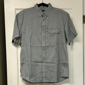 Banana Republic Men's Oxford Gray Button Down SS Shirt Size XL